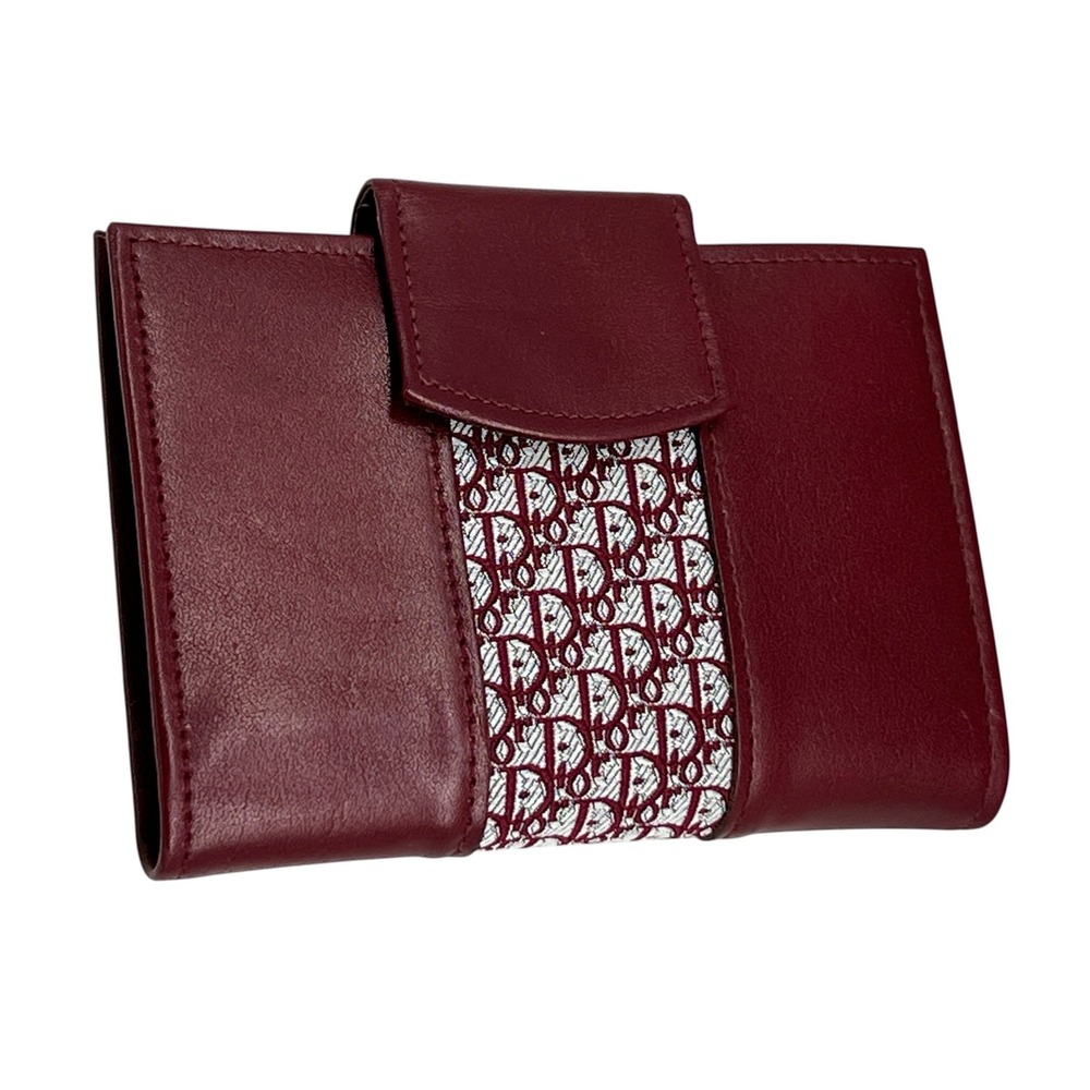Christian Dior Address Book Organizer OS Burgundy Oblique Monogram Vintage Pen
